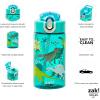 imageZak Designs Sage Barbie Water Bottle For School or Travel 16oz Durable Plastic Water Bottle With Straw Handle and LeakProof PopUp Spout Cover BarbieDinosaur