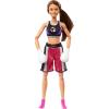 imageBarbie Careers Fashion Doll ampamp Accessories Made to Move Brunette Boxer Wearing Removable Uniform with Boxing Gloves 22 Bendable Joints