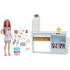 imageBarbie Careers Playset Bakery Set with PinkHaired Petite Fashion Baker Doll Baking Station CakeMaking Molds ampamp Dough ampamp 20 Accessories