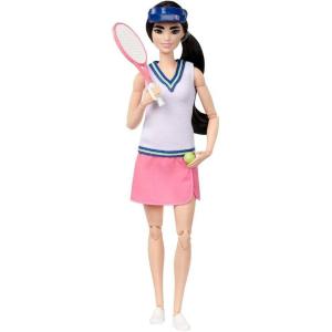 imageBarbie Careers Fashion Doll ampamp Accessories Made to Move Tennis Player Wearing Removable Outfit with Racket ampamp Ball 22 Bendable JointsDoll