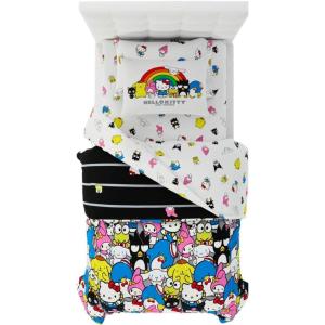 imageFranco Barbie 1959 Super Soft Cozy Reversible Comforter and Sheet Set 5 Piece Full Size Official Licensed Product CollectiblesMulticolor  Hello Kitty  Friends