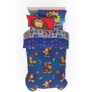 imageFranco Barbie 1959 Super Soft Cozy Reversible Comforter and Sheet Set 5 Piece Full Size Official Licensed Product CollectiblesRed  Donkey Kong