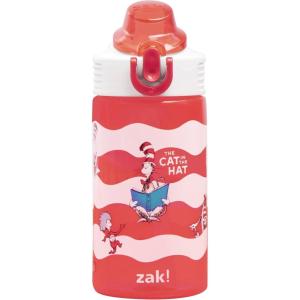 imageZak Designs Sage Barbie Water Bottle For School or Travel 16oz Durable Plastic Water Bottle With Straw Handle and LeakProof PopUp Spout Cover BarbieDr Seuss The Cat in the Hat