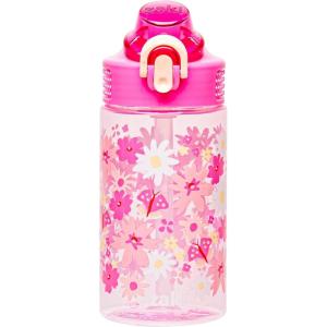 imageZak Designs Sage Barbie Water Bottle For School or Travel 16oz Durable Plastic Water Bottle With Straw Handle and LeakProof PopUp Spout Cover BarbieFlower Power