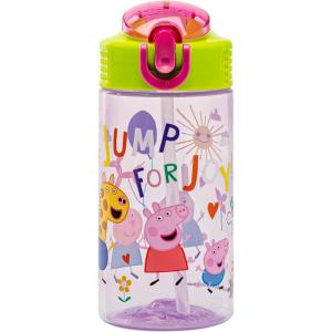 imageZak Designs Sage Barbie Water Bottle For School or Travel 16oz Durable Plastic Water Bottle With Straw Handle and LeakProof PopUp Spout Cover BarbiePeppa Pig