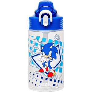imageZak Designs Sage Barbie Water Bottle For School or Travel 16oz Durable Plastic Water Bottle With Straw Handle and LeakProof PopUp Spout Cover BarbieSonic the Hedgehog Sonic  Eggman