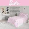 imageFranco Collectibles Barbie Logo Bedding Super Soft Cozy Microfiber 4 Piece Full Sheet Set Officially Licensed ProductBarbie