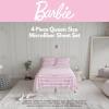 imageFranco Collectibles Barbie Logo Bedding Super Soft Cozy Microfiber 4 Piece Full Sheet Set Officially Licensed ProductBarbie