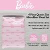 imageFranco Collectibles Barbie Logo Bedding Super Soft Cozy Microfiber 4 Piece Full Sheet Set Officially Licensed ProductBarbie
