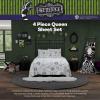 imageFranco Collectibles Barbie Logo Bedding Super Soft Cozy Microfiber 4 Piece Full Sheet Set Officially Licensed ProductBeetlejuice