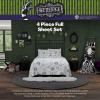 imageFranco Collectibles Barbie Logo Bedding Super Soft Cozy Microfiber 4 Piece Full Sheet Set Officially Licensed ProductBeetlejuice