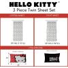 imageFranco Collectibles Barbie Logo Bedding Super Soft Cozy Microfiber 4 Piece Full Sheet Set Officially Licensed ProductHello Kitty Polka Dots