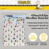 imageFranco Collectibles Barbie Logo Bedding Super Soft Cozy Microfiber 4 Piece Full Sheet Set Officially Licensed ProductPeanuts  Fun Times