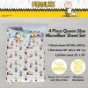 imageFranco Collectibles Barbie Logo Bedding Super Soft Cozy Microfiber 4 Piece Full Sheet Set Officially Licensed ProductPeanuts  Fun Times