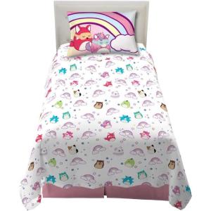 imageFranco Collectibles Barbie Logo Bedding Super Soft Cozy Microfiber 4 Piece Full Sheet Set Officially Licensed ProductSquishmallows