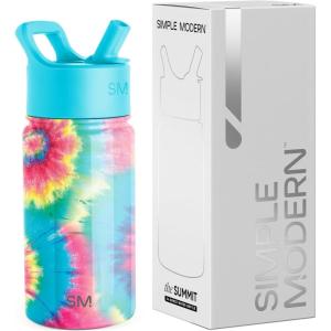imageSimple Modern Kids Summit Water Bottle with Straw Lid  Mattel Barbie 18oz Stainless Steel Cup Insulated Tumbler for Girls School  Barbie CheckmateTieDye