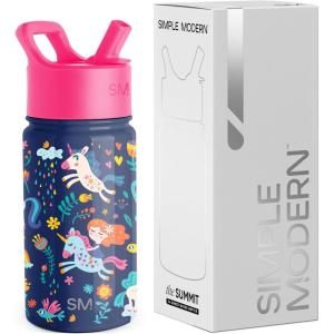 imageSimple Modern Kids Summit Water Bottle with Straw Lid  Mattel Barbie 18oz Stainless Steel Cup Insulated Tumbler for Girls School  Barbie CheckmateUnicorn Rainbows