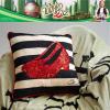 imageFranco Movie Luxe Super Soft Plush Squishy Decorative Pillow Officially Licensed Product 17quot Inch Barbie LogoThe Wizard of Oz  Ruby Slippers