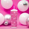 imageZak Designs Barbie Beacon Straw Tumbler for Travel or At Home 24oz Stainless Steel with Vacuum Insulation and NonSkid Base BarbieBarbie