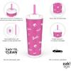 imageZak Designs Barbie Beacon Straw Tumbler for Travel or At Home 24oz Stainless Steel with Vacuum Insulation and NonSkid Base BarbieBarbie