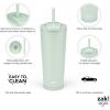 imageZak Designs Barbie Beacon Straw Tumbler for Travel or At Home 24oz Stainless Steel with Vacuum Insulation and NonSkid Base BarbieIcicle Mint Green