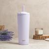 imageZak Designs Barbie Beacon Straw Tumbler for Travel or At Home 24oz Stainless Steel with Vacuum Insulation and NonSkid Base BarbieSmoky Lilac Purple