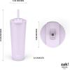 imageZak Designs Barbie Beacon Straw Tumbler for Travel or At Home 24oz Stainless Steel with Vacuum Insulation and NonSkid Base BarbieSmoky Lilac Purple