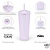 imageZak Designs Barbie Beacon Straw Tumbler for Travel or At Home 24oz Stainless Steel with Vacuum Insulation and NonSkid Base BarbieSmoky Lilac Purple
