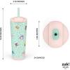 imageZak Designs Barbie Beacon Straw Tumbler for Travel or At Home 24oz Stainless Steel with Vacuum Insulation and NonSkid Base BarbieSquishmallows