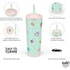 imageZak Designs Barbie Beacon Straw Tumbler for Travel or At Home 24oz Stainless Steel with Vacuum Insulation and NonSkid Base BarbieSquishmallows