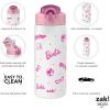 imageZak Designs Barbie Water Bottle for Travel and At Home 19 oz Vacuum Insulated Stainless Steel with Locking Spout Cover BuiltIn Carrying Loop LeakProof Design BarbieBarbie