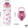 imageZak Designs Barbie Water Bottle for Travel and At Home 19 oz Vacuum Insulated Stainless Steel with Locking Spout Cover BuiltIn Carrying Loop LeakProof Design BarbieBarbie