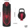 imageZak Designs Barbie Water Bottle for Travel and At Home 19 oz Vacuum Insulated Stainless Steel with Locking Spout Cover BuiltIn Carrying Loop LeakProof Design BarbieMarvel SpiderMan