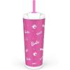 imageZak Designs Barbie Beacon Straw Tumbler for Travel or At Home 24oz Stainless Steel with Vacuum Insulation and NonSkid Base BarbieBarbie