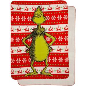 imageFranco Barbie Kids Bedding Soft Plush Cozy Sherpa Blanket Throw 46 in x 60 in Officially Licensed ProductGrinch  Grinchtastic