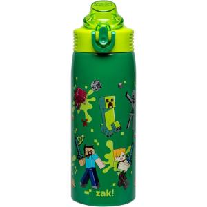 imageZak Designs Barbie Sage Kids Water Bottle For School or Travel 19oz Stainless Steel Water Bottle With Straw Handle and LeakProof PopUp Spout Cover BarbieMinecraft Steve  Alex  Mobs