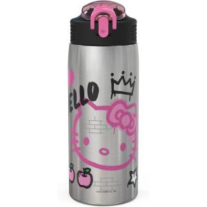 imageZak Designs Barbie Sage Kids Water Bottle For School or Travel 19oz Stainless Steel Water Bottle With Straw Handle and LeakProof PopUp Spout Cover BarbieHello Kitty
