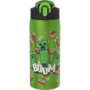 imageZak Designs Barbie Water Bottle for Travel and At Home 19 oz Vacuum Insulated Stainless Steel with Locking Spout Cover BuiltIn Carrying Loop LeakProof Design BarbieMinecraft