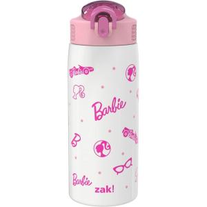 imageZak Designs Barbie Water Bottle for Travel and At Home 19 oz Vacuum Insulated Stainless Steel with Locking Spout Cover BuiltIn Carrying Loop LeakProof Design BarbieBarbie