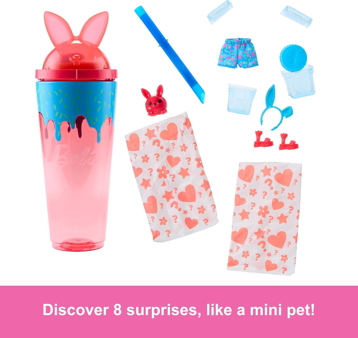 imageBarbie Pop Reveal Series Doll ampamp Accessories Set Shakes Series Scented Unicorn Fashion Doll ampamp Pet 8 Surprises Include Color ChangeBunny