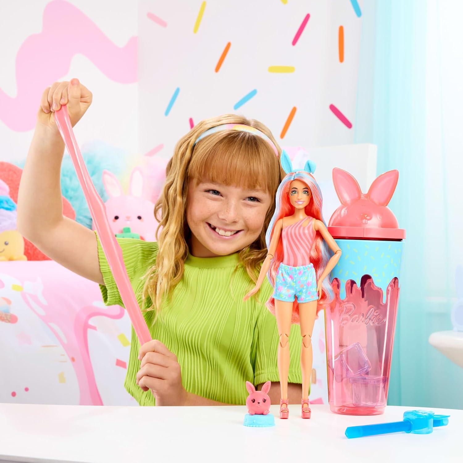 imageBarbie Pop Reveal Series Doll ampamp Accessories Set Shakes Series Scented Unicorn Fashion Doll ampamp Pet 8 Surprises Include Color ChangeBunny