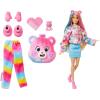 imageBarbie Cutie Reveal Care Bears Doll ampamp Accessories Series 2 Dream Bright Bear with 10 Surprises Including Color Change ampamp Mini BearPink