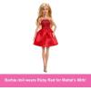 imageBarbie Mattel 80th Anniversary RubyRed Celebration Blonde Fashion Doll Wearing Red Dress with Silvery Shoes ampamp Necklace Collectible Toy