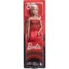 imageBarbie Mattel 80th Anniversary RubyRed Celebration Blonde Fashion Doll Wearing Red Dress with Silvery Shoes ampamp Necklace Collectible Toy