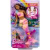 imageBarbie Mermaid Toy Dolls with Surprise Magic Blooming Flowers Feature Ombre Tails Pearl Headband Accessory ampamp Long Blonde Hair with Pink HighlightsBrunette Mermaid