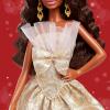 imageBarbie Signature 2025 Holiday Black Hair Fashion Doll Wearing Silver ampamp Gold Gown Seasonal Collector in Displayable Packaging ampamp Stand