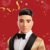 imageBarbie Signature 2025 Holiday Black Hair Ken Collectible Fashion Doll Wearing Full Suit with Golden Jacket in Displayable Packaging ampamp Doll Stand