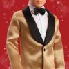 imageBarbie Signature 2025 Holiday Black Hair Ken Collectible Fashion Doll Wearing Full Suit with Golden Jacket in Displayable Packaging ampamp Doll Stand