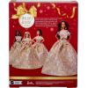 imageBarbie Signature 2025 Holiday Dark Brown Hair Fashion Doll Wearing Silver ampamp Gold Gown Seasonal Collector in Displayable Packaging ampamp Stand