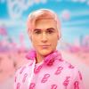 imageBarbie The Movie Ken Collectible Doll Ryan Gosling as Ken Wearing Pink Jumpsuit with B Detail with White Sneakers and Multicolor Roller Skates